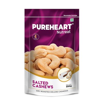 Pureheart Nutreat roasted salted whole cashew nuts pack