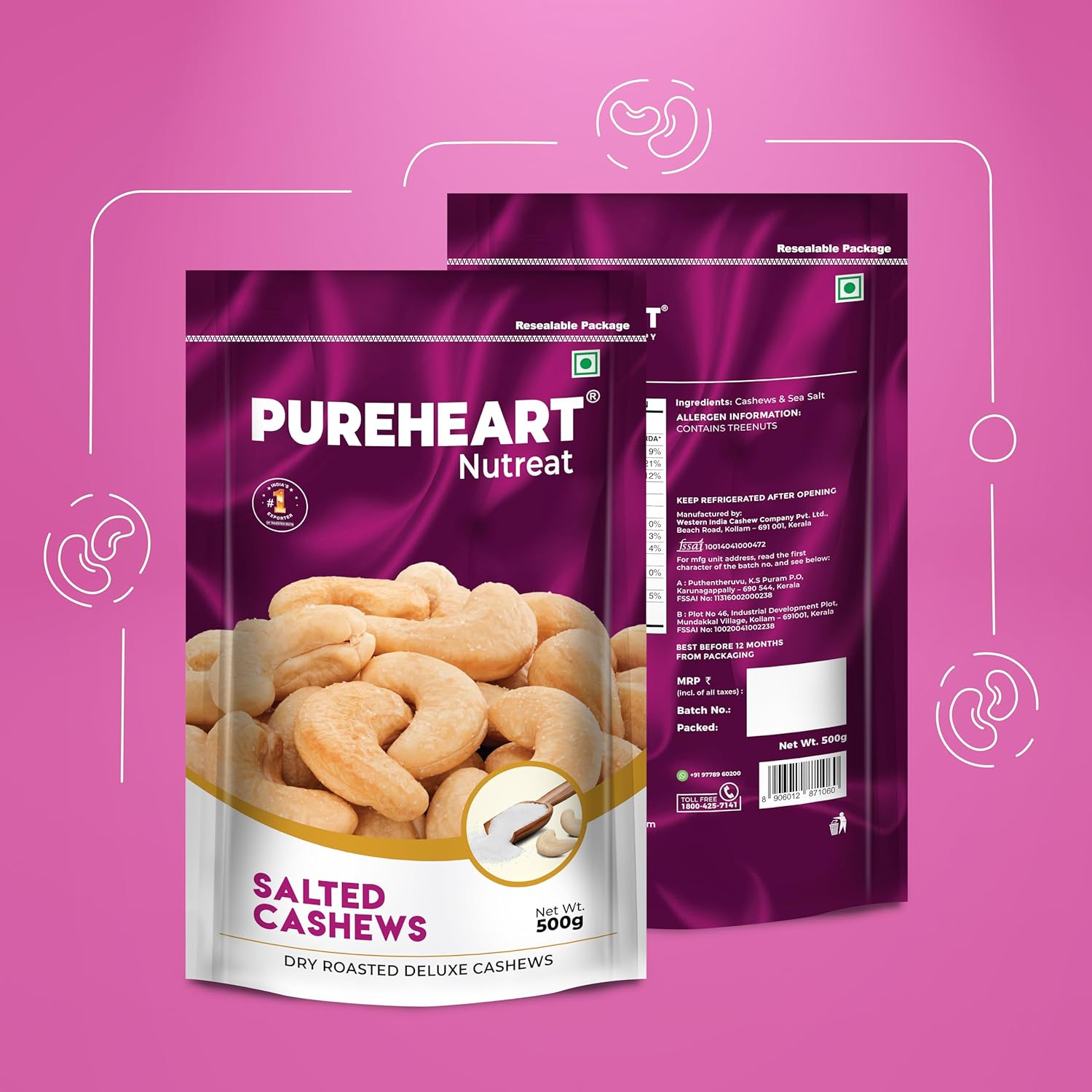 Pureheart Nutreat Roasted Salted Cashews | Nuts - Image 4