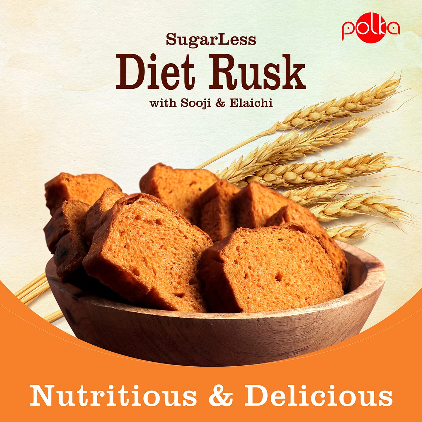 Polka Sugarless Diet Rusk, Sooji - Image 4
