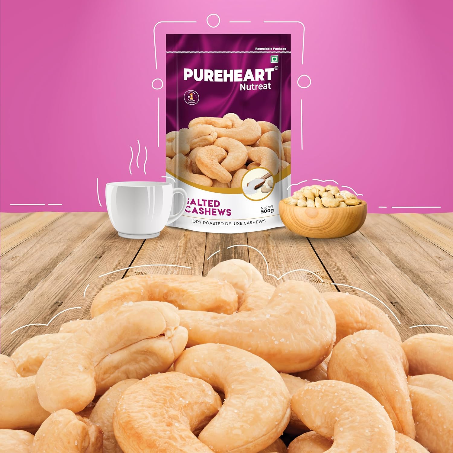 Pureheart Nutreat Roasted Salted Cashews | Nuts - Image 5