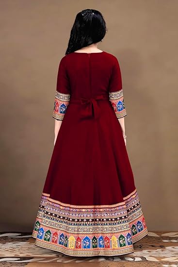 Plain Cotton Silk Maxi | Long Gown f Kid Girls - Image 5